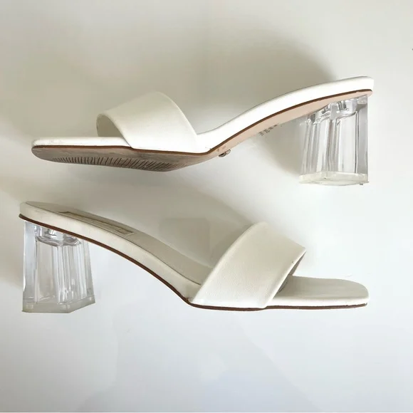 Billini White Mini Heels - Picture 1 of 8